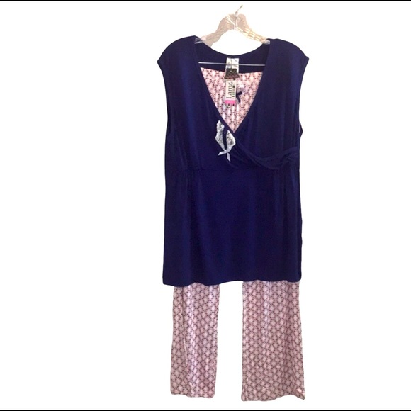 Lamaze Maternity 2pc Sleeveless Sleep Pant Set Sz XL NWT - Picture 2 of 15